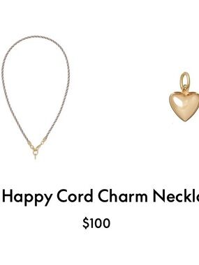 ROXANNE ASSOULIN Happy Cord Charm Necklace sesame & gold charm
